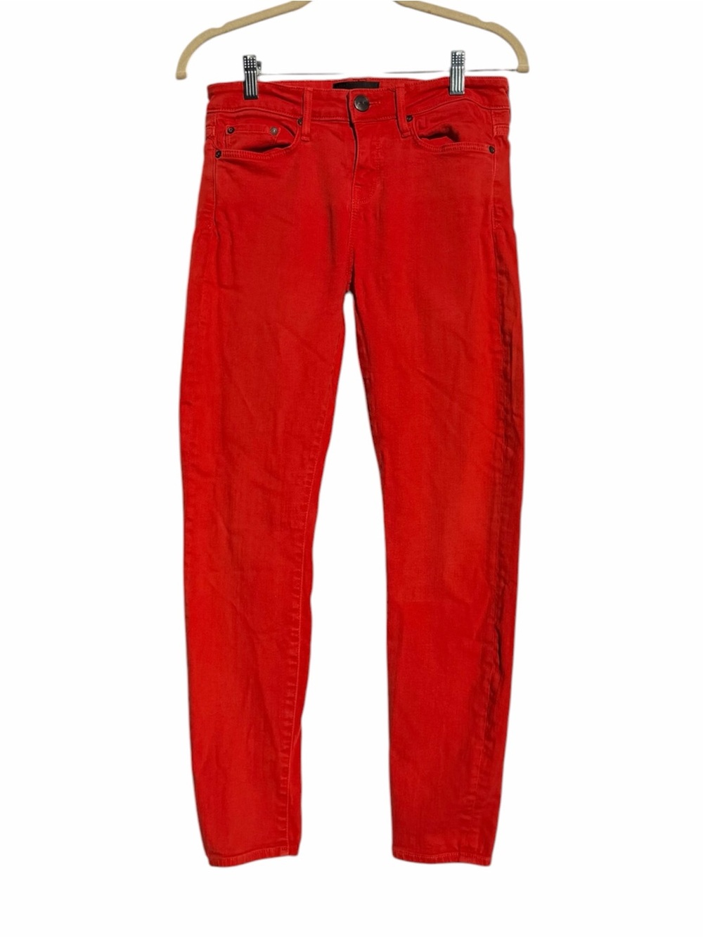 Vince Red Mid-Rise Skinny Stretch Denim Jeans Size 28